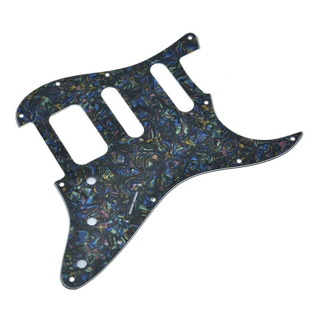 Dopro 11-Hole Strat HSS Guitar Pickguard 2-Screw Humbucking Pickup Mount for American FD Stratocaster Abalone Pearl